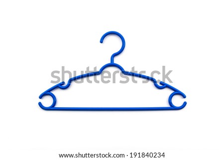 Colorful of hanger clothes on white background. 