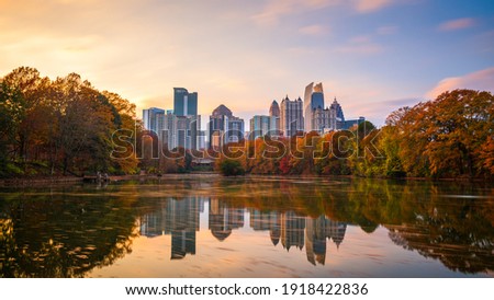 Atlanta, Georgia, USA Piedmont Park skyline in autumn. Royalty-Free Stock Photo #1918422836