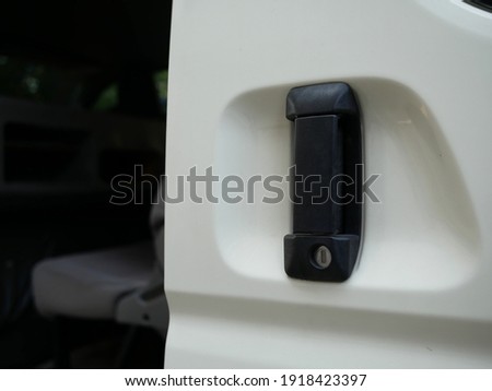 car door handle of slide van.