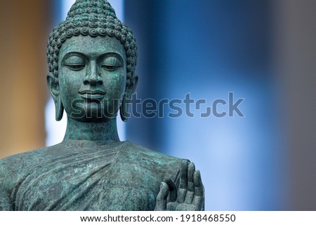 Bronze Buddha face of Thailand