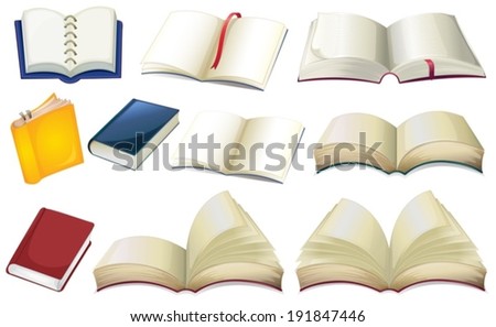 Illustration of the empty books on a white background