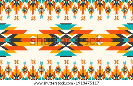 Vector seamless decorative ethnic pattern. American indian motifs. Design for background,carpet,wallpaper,clothing,wrapping,Batik,fabric,Vector illustration.embroidery style. Royalty-Free Stock Photo #1918475117