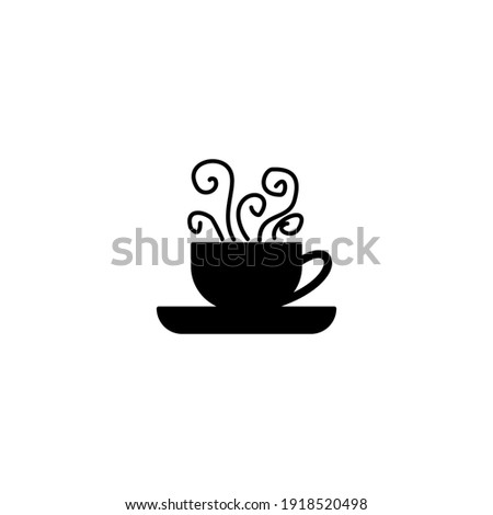 Coffee silhouette isolated on white background. Vector illustration of a coffee drink. Silhouette vector illustration. Coffee clip art.