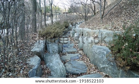 Ditch Made of Stone on the Hiking Trail