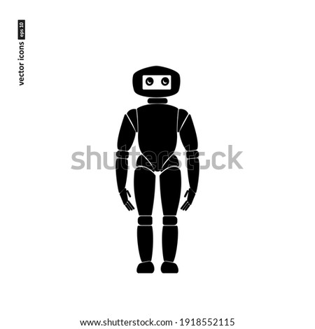 Robots - vector icon on white background. Symbol for web, infographics, print design and mobile UX UI kit. Vector illustration, EPS10.