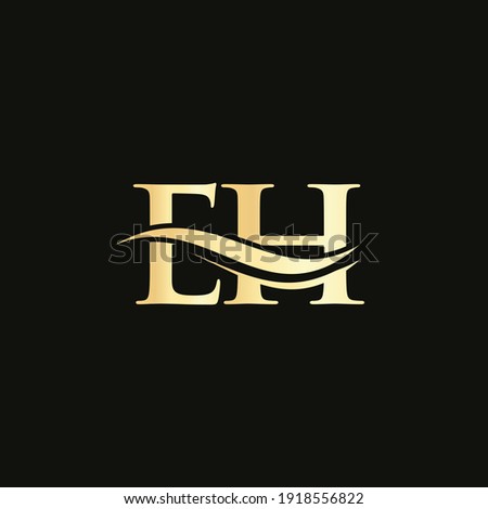Creative EH letter with luxury concept. Modern EH Logo Design for business and company identity.