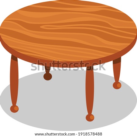 Round Wooden table isolated illustration on white background stock illustration