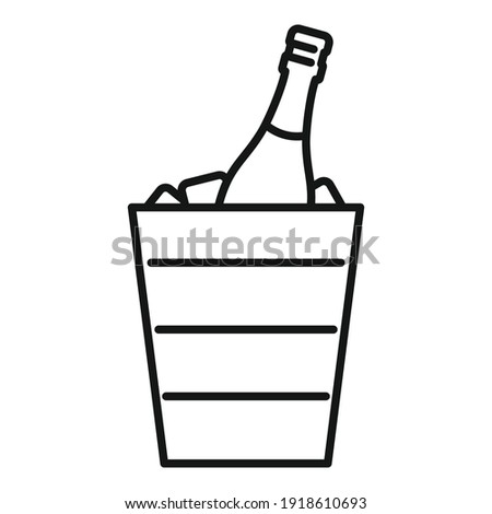 Ice box champagne icon. Outline ice box champagne vector icon for web design isolated on white background