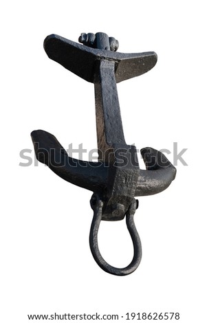 Ship's anchor, medieval, on a white background isolated
