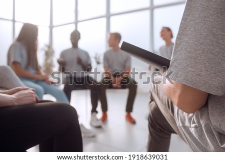 close up.young people at a group meeting. Royalty-Free Stock Photo #1918639031