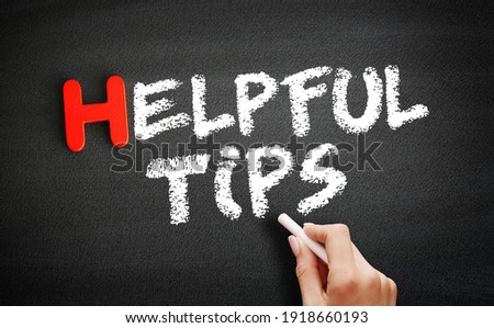Helpful Tips text on blackboard, business concept background