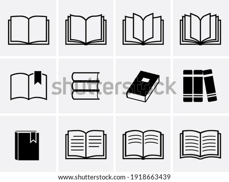 Book Icon set. Book symbol. Vector illustration