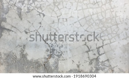 Concrete wall texture background. Old Gray white Bare cement loft style wall and slight cracks