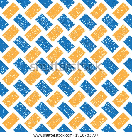 Seamless pattern with grunge oblique colored segments