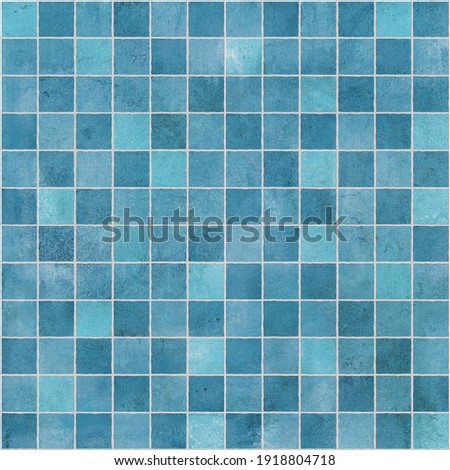 Modern Blue Sky Ceramic Tile Mosaic Texture Material. Great for Interior Design Royalty-Free Stock Photo #1918804718