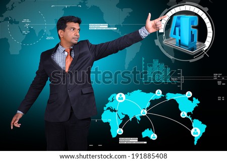 Business man showing 4G technology