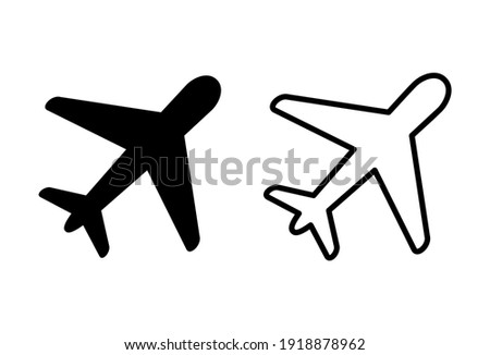 Plane icon set. Airplane icon vector. Flight transport symbol. Travel illustration. Holiday symbol Royalty-Free Stock Photo #1918878962