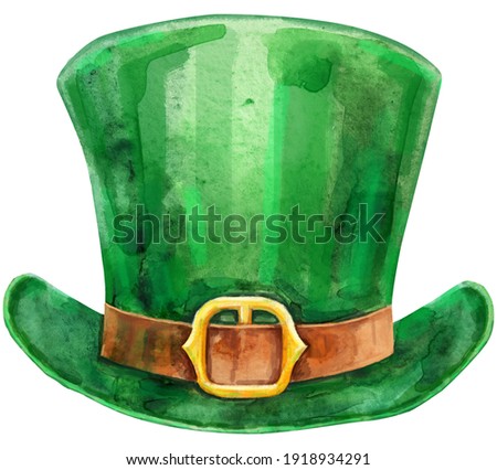 Watercolor Leprechaun Hat Clipart, St Patrick's Day Hat Illustration