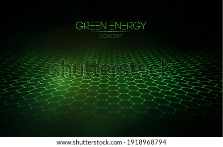 Green technology background for web. Cyber circles computer ecology and green technology. Hexagon background green abstract vector. EPS 10. Royalty-Free Stock Photo #1918968794