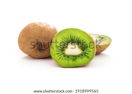 ripe kiwi on a white background.