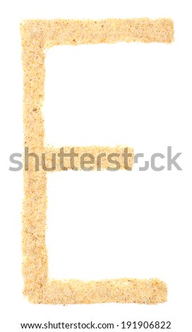 Sand letter isolated on white