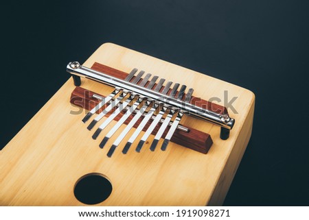 vintage acoustic Kalimba percussion music instrument, made from wooden, African traditional culture equipment