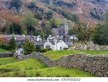 A view of the village of Chapel Stile in the English Lake District National Park. Royalty-Free Stock Photo #1919103212