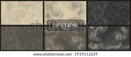 Contour map vector. Set of Topographic map contour backgrounds. Topo map with elevation. Geographic World Topography map grid abstract vector illustration.