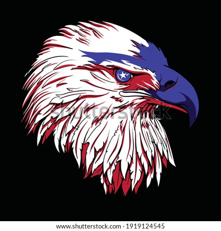 American Bald Eagle in American flag color 