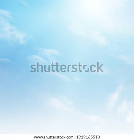 Blue sky with white cloud. The summer heaven is colorful clearing day Good weather and beautiful nature in the morning. Royalty-Free Stock Photo #1919165510
