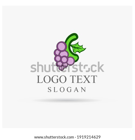 Grape fruit logo letter C, cute childish symbol icon logo idea