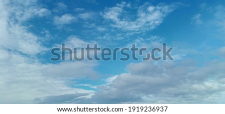 blue sky and clear clouds in summer