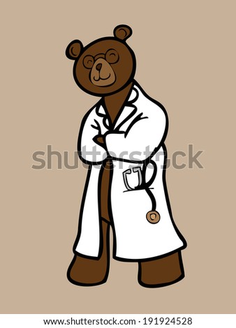 Doctor brown bear with stethoscope