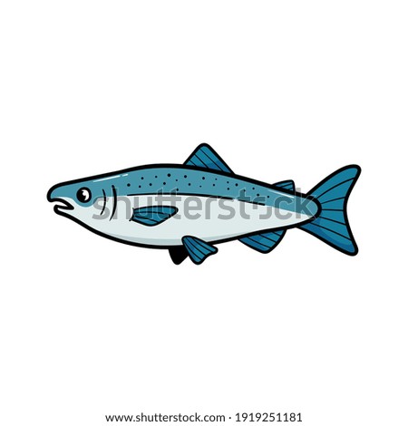 Vector Chinook Salmon Cartoon Illustration