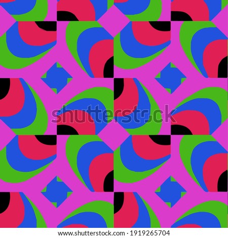 
 Seamless pattern with multicolored shapes.