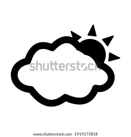 Sun behind cloud icon isolated vector illustration. High quality black style vector icons