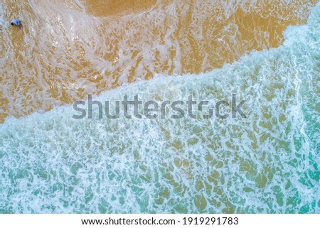 Aerial view sea beach turquoise seas water azure beach nature summer vacation background