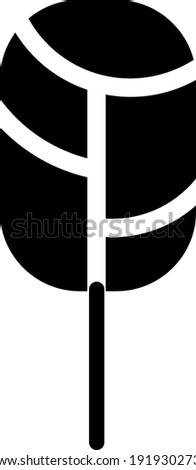 Tree with five white lines, illustration, vector on white background.
