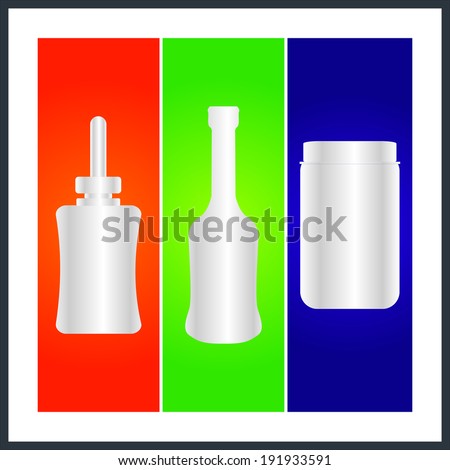 bottle and packaging set of perfume bottles vector format 