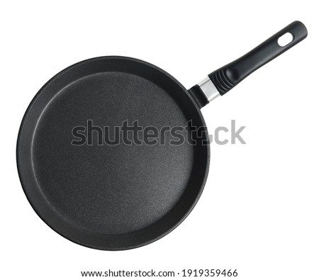 Top view pancake frying pan isolated on white background Royalty-Free Stock Photo #1919359466