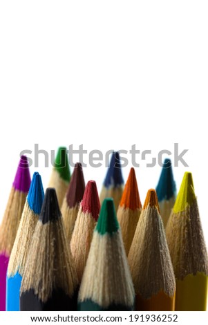 Colourful pencils isolated on white background