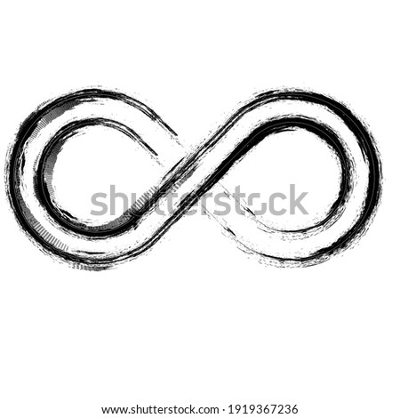 Grunge Infinity Symbol. Distressed Paint Brush, vector design.