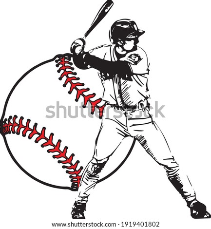 Baseball player vector on white background