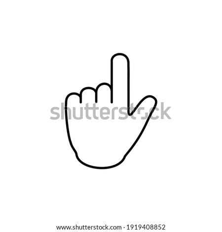 Man hand finger line icon. Vector sign on white background