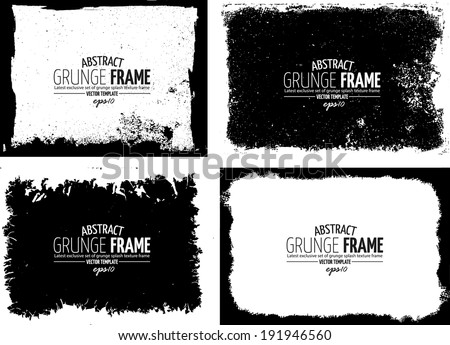 Grunge frame set. vector template texture