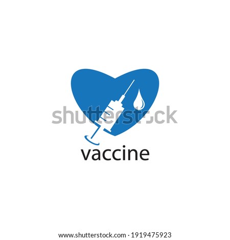 injection vaccin love logo design vector illustration health sign symbol