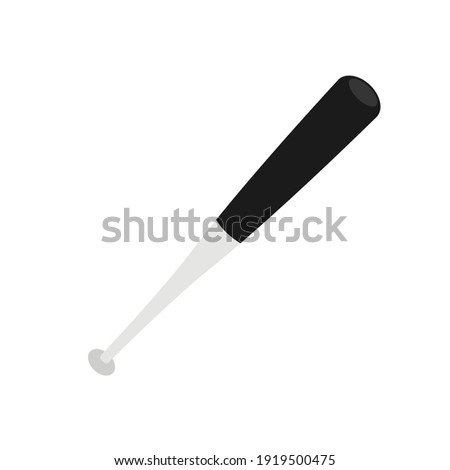 Baseball bat black and white. Vector illustration isolated on white background