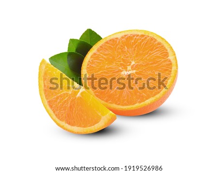 Fresh orange isolated on white background Royalty-Free Stock Photo #1919526986