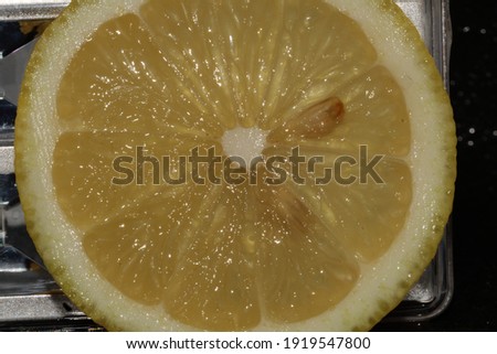 Macro photography of lemon in the studio lighting