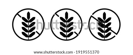 Gluten free icon set. Vector gluten free symbol collection